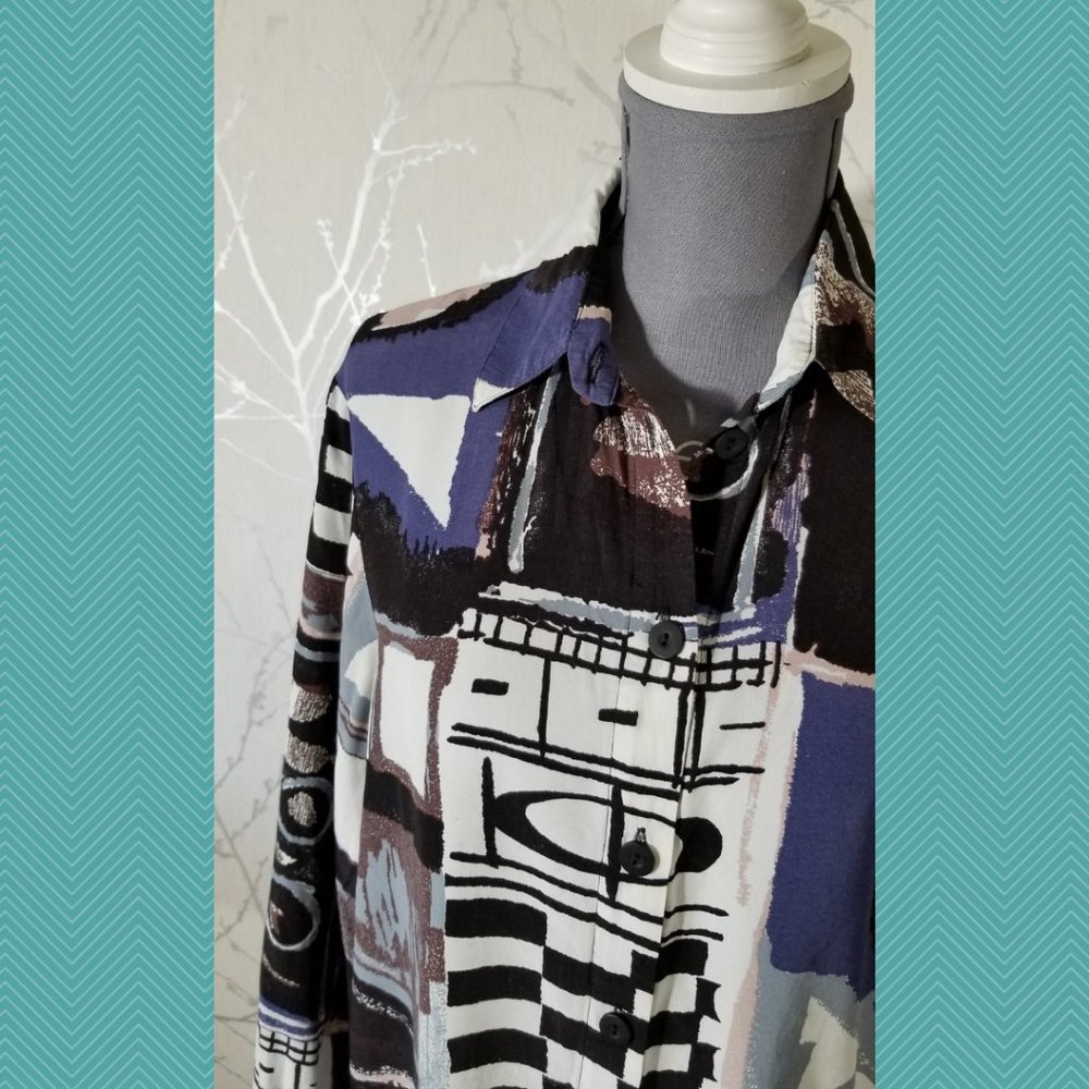 Steilmann Abstract Geometric Button Front Shirt - image 2